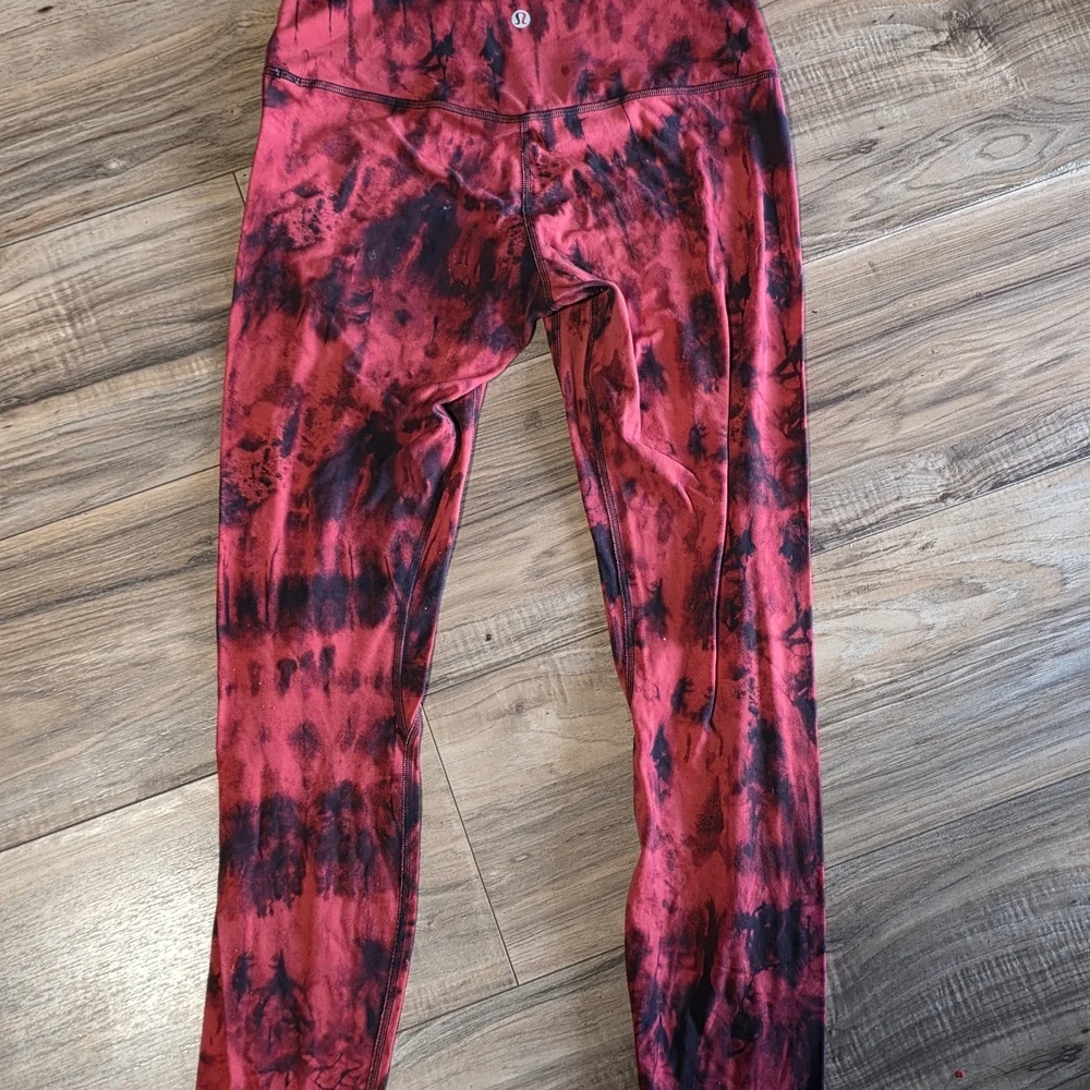 Lululemon Athletica Red and Black Leggings